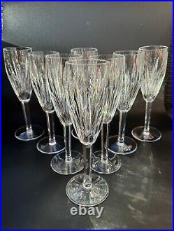 Magnificent Set of 8 WATERFORD CRYSTAL Carina Fluted Champagne Glasses, MINT