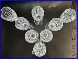 Magnificent Set of 8 WATERFORD CRYSTAL Carina Fluted Champagne Glasses, MINT