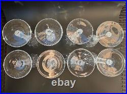 Magnificent Set of 8 WATERFORD CRYSTAL Carina Fluted Champagne Glasses, MINT