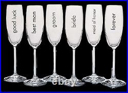 Marquis By Waterford Wedding Party Toasting Flutes Set Of 6 New In Box