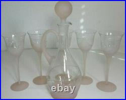 Melinda Clear (Frosted) by Crystal Clear Industries 7 Piece Wine Set NEW IN BOX