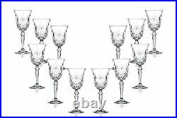 Melodia Sherry Stemmed Wine Glasses 5.5 Oz, Crystal Cut Glassware Set of (12)