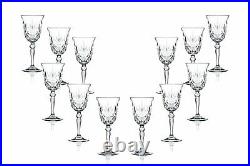 Melodia Wine Stemmed Wine Glasses 7.25 Oz, Crystal Cut Glassware Set of (12)