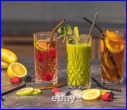 Melody Crystal Glasses Diamond Cut All Purpose Italian Drinkware Set 24