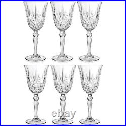 Melody Crystal Glasses Diamond Cut All Purpose Italian Drinkware Set 24