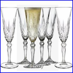 Melody Crystal Glasses Diamond Cut All Purpose Italian Drinkware Set 24