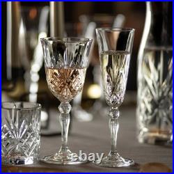 Melody Crystal Glasses Diamond Cut All Purpose Italian Drinkware Set 24