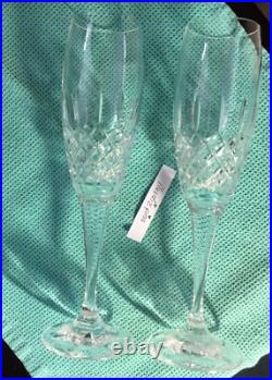 Mikasa Coventry Champagne Crystal Glassware 9.5 Criss Cross Vertical Cuts (2)