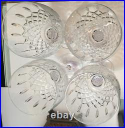 Mikasa Coventry Water Wine Glasses Cross Cut Led Crystal Tulip Bowl Set 4 Tags