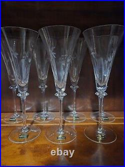 Mikasa Crystal First Love Set of 26 Water Goblets With Cut Flowers