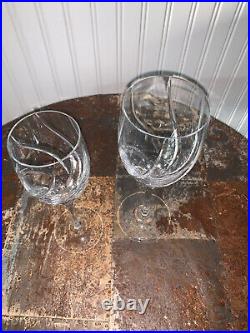 Mikasa Crystal Olympus Water & Wine Glass Cut Swirl D2019 Clear Stemware MCM 9
