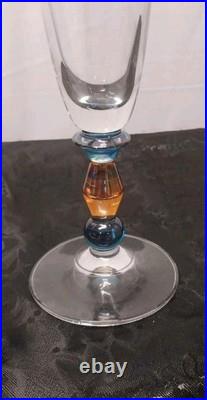 Mikasa Estate Clear Amber and Blue Iced Teas Set Of 11