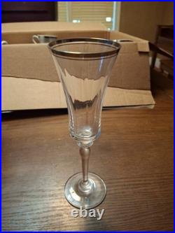 Mikasa Fine Crystal Jamestown Platinum Champagne Glasses SET OF 12
