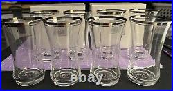 Mikasa Jamestown Clear Highball Glasses With Platinum Rims Set of 8