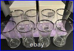 Mikasa Jamestown Clear Highball Glasses With Platinum Rims Set of 8