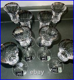 Mikasa Jamestown Crystal Liqueur / Cordial Glasses Platinum Rimmed Set Of 8