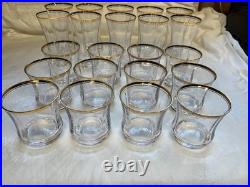 Mikasa Jamestown Gold Crystal Water and Wine Glasses Set