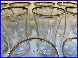 Mikasa Jamestown Gold Crystal Water and Wine Glasses Set