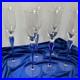 Mikasa Julliard Cobalt Blue Crystal Fluted Champagne Glasses 12 1/4” Set of 6