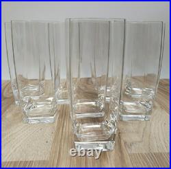 Mikasa Panache Clear Square Highball Glasses Set of 8 Crystal Barware 6 1/8-Inch