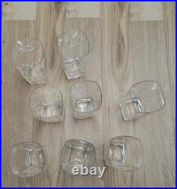 Mikasa Panache Clear Square Highball Glasses Set of 8 Crystal Barware 6 1/8-Inch