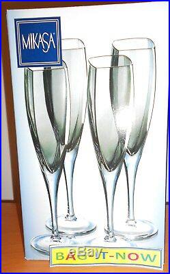 Mikasa Panache Platinum Champagne Flute Lead Crystal SW080/007 (Set of 4) NEW