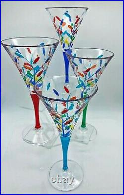 Milano Wine Glasses Set Of Four Hand Painted Venetian Glassware Set