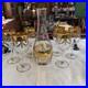 Mint Set of 6 Cristallerie Italian Gold Encrusted Crystal Goblets With decanter