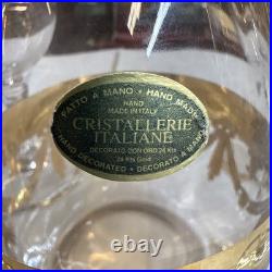 Mint Set of 6 Cristallerie Italian Gold Encrusted Crystal Goblets With decanter
