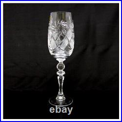Modern Russian Cut Crystal Glassware for Hosting Parties 7 oz Goblet, Set of 6