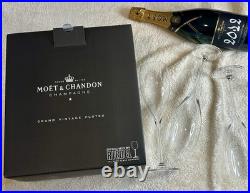 Moët & Chandon Grand Vintage Riedel Crystal Glass Champagne Flutes Set Of 6 NEW