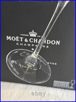 Moët & Chandon Grand Vintage Riedel Crystal Glass Champagne Flutes Set Of 6 NEW
