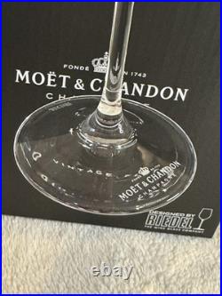Moët & Chandon Grand Vintage Riedel Crystal Glass Champagne Flutes Set Of 6 NEW