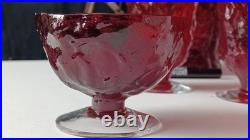 Morgantown Crinkle Glass West Virginia Ruby Lot Morgantown Crinkle Glass West Virginia Ruby Lot