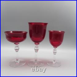 Morgantown Crystal BRILLIANT RUBY Service for Eight 24pc Set
