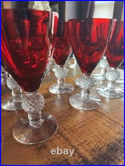 Morgantown Glass Ruby Red Golf Ball Stemware Collection 35 Pieces