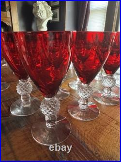 Morgantown Glass Ruby Red Golf Ball Stemware Collection 35 Pieces