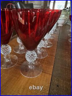 Morgantown Glass Ruby Red Golf Ball Stemware Collection 35 Pieces