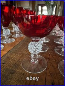 Morgantown Glass Ruby Red Golf Ball Stemware Collection 35 Pieces