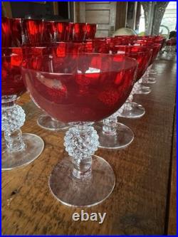 Morgantown Glass Ruby Red Golf Ball Stemware Collection 35 Pieces