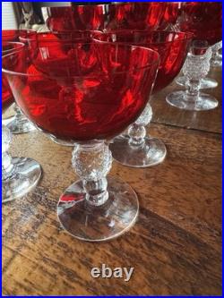 Morgantown Glass Ruby Red Golf Ball Stemware Collection 35 Pieces