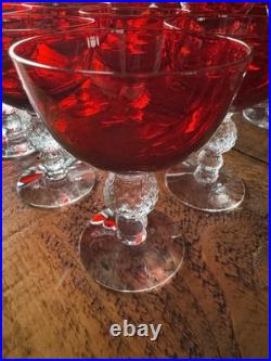 Morgantown Glass Ruby Red Golf Ball Stemware Collection 35 Pieces