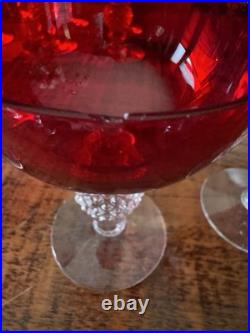 Morgantown Glass Ruby Red Golf Ball Stemware Collection 35 Pieces