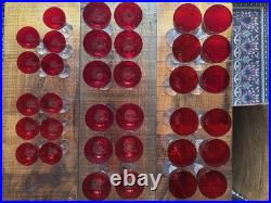 Morgantown Glass Ruby Red Golf Ball Stemware Collection 35 Pieces