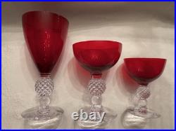 Morgantown Glass Ruby Red Golf Ball Stemware Collection 35 Pieces