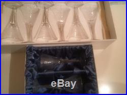 Moser Crystal Glassware Maharani Large Wine Glasses Full 8 Piece Set