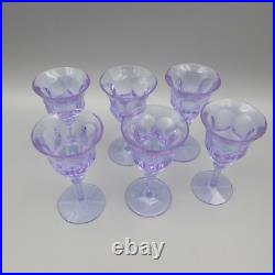 Moser Cut Crystal ALEXANDRITE / NEODYMIUM Small Cordial Glasses Set of Six