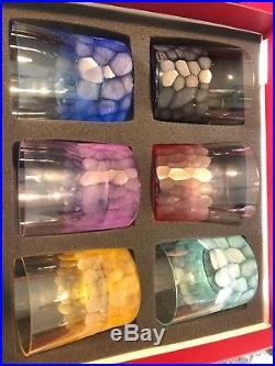 Moser Pebbles Six Piece Whiskey Set Rainbow Cubism Crystal Brand New In Box