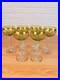 Moser Uranium Glass Goblets Set of 6 Cut Crystal Bohemian c1920s Antique