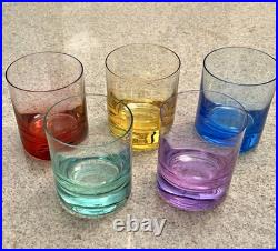 Moser Whiskey Double Old Fashioned Crystal Glasses Set Of 5